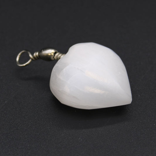 Selenite Heart Pendant | Cleansing, Clarity & Calm