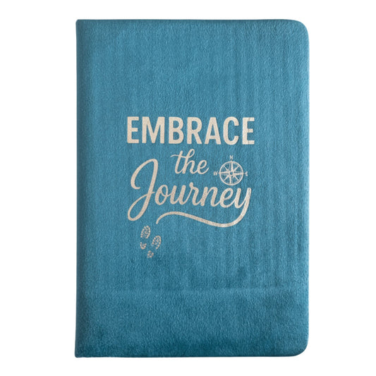 Light Blue Velvet Notebook – Embrace the Journey (80 Pages)