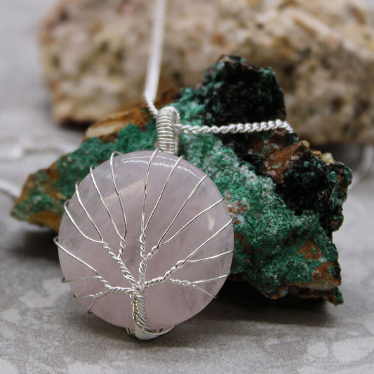 Tree of Life Gemstone Necklace – Rose Quartz | Love, Connection & Harmony