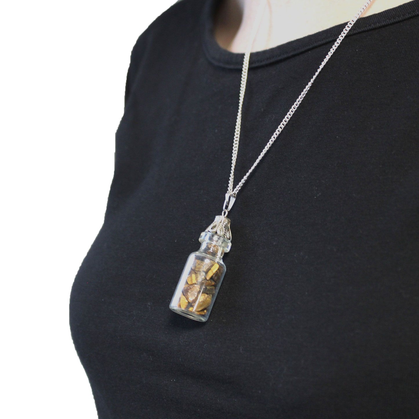 Bottled Gemstones Necklace – Tiger’s Eye | Confidence, Joy & Optimism