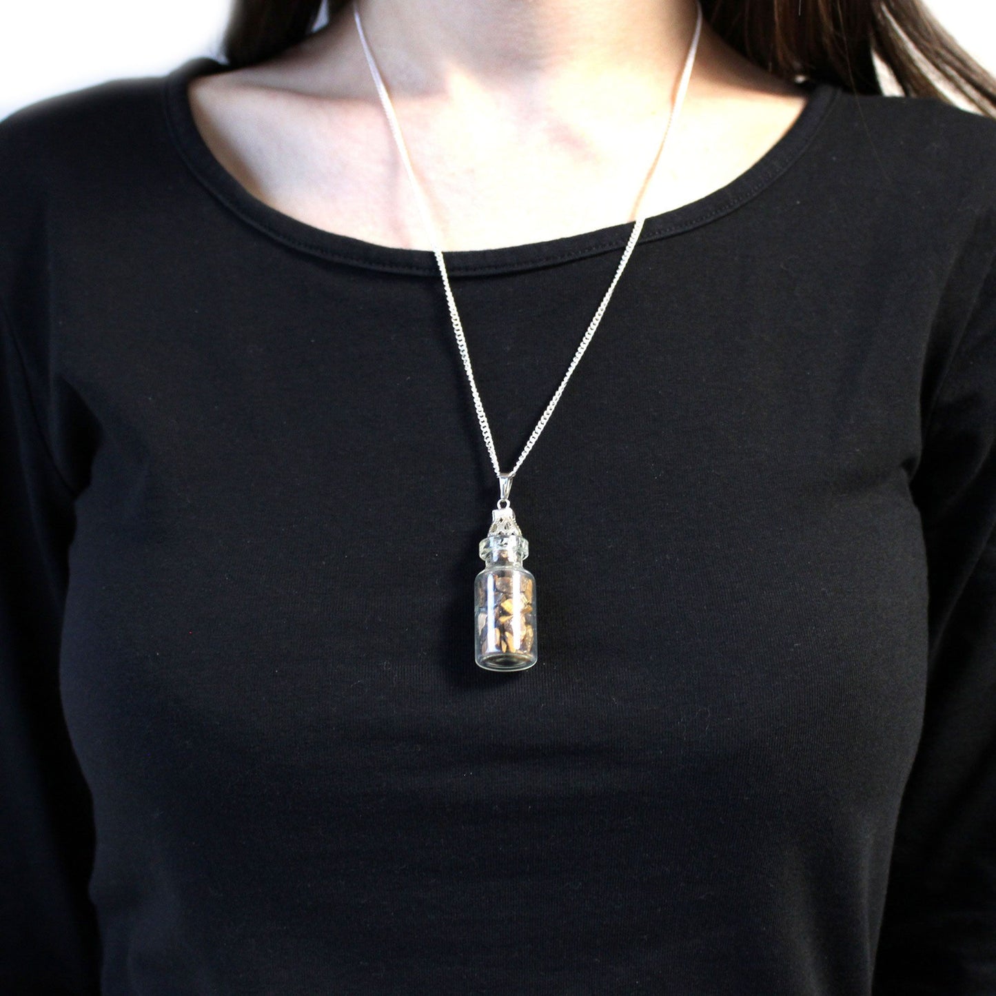 Bottled Gemstones Necklace – Tiger’s Eye | Confidence, Joy & Optimism