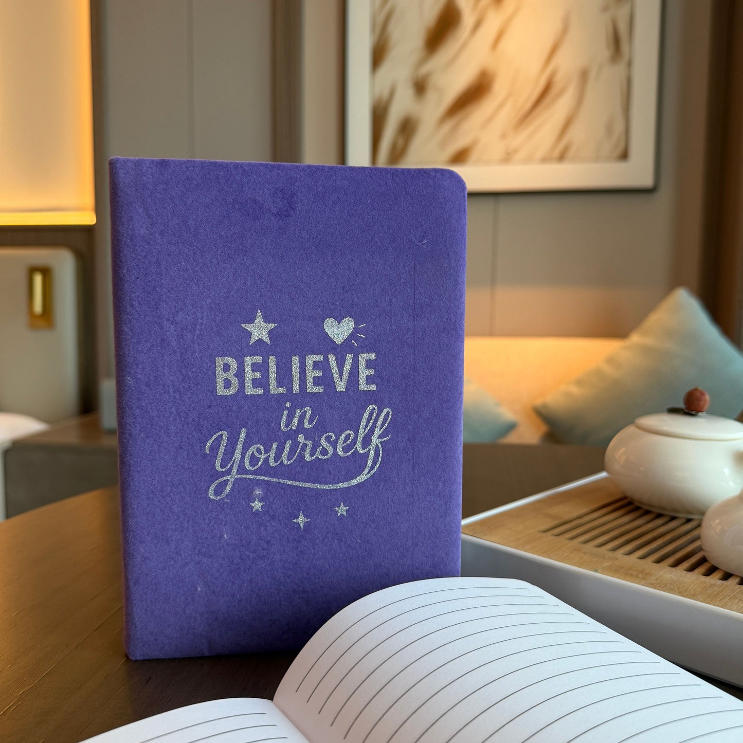 Lavender Velvet Notebook – Believe in Yourself (80 Pages)