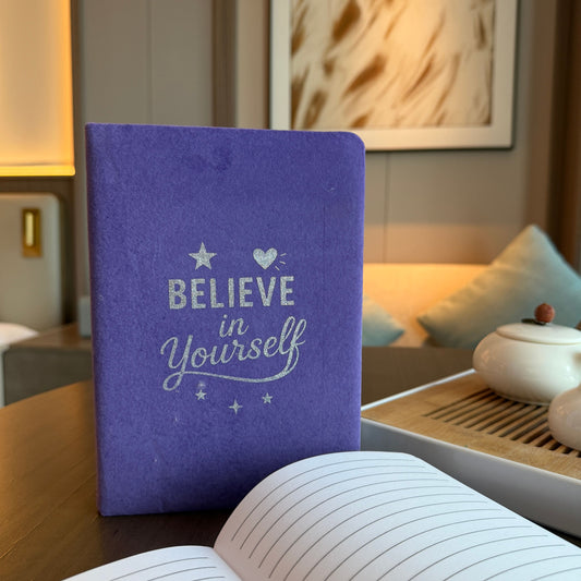 Lavender Velvet Notebook – Believe in Yourself (80 Pages)