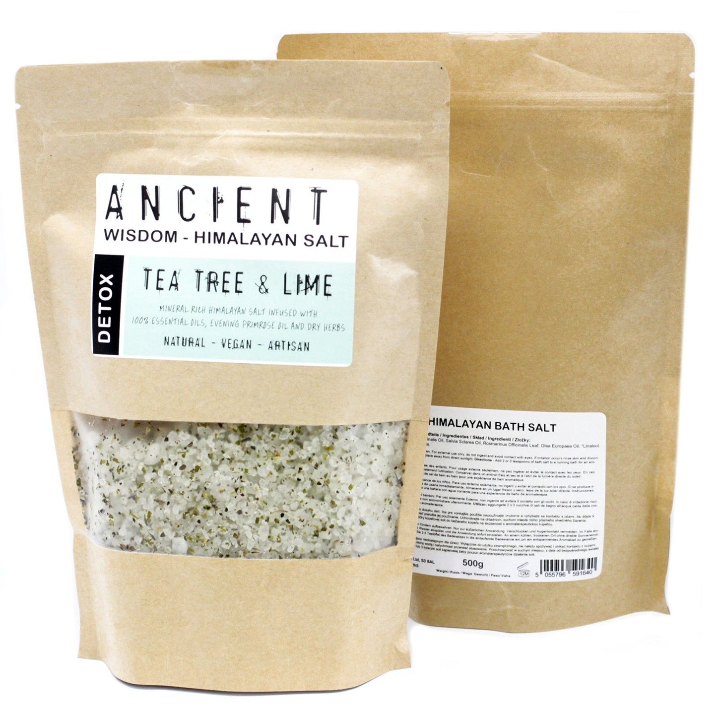 Himalayan Detox Bath Salts 500g | Tea Tree & Lime Aromatherapy Soak