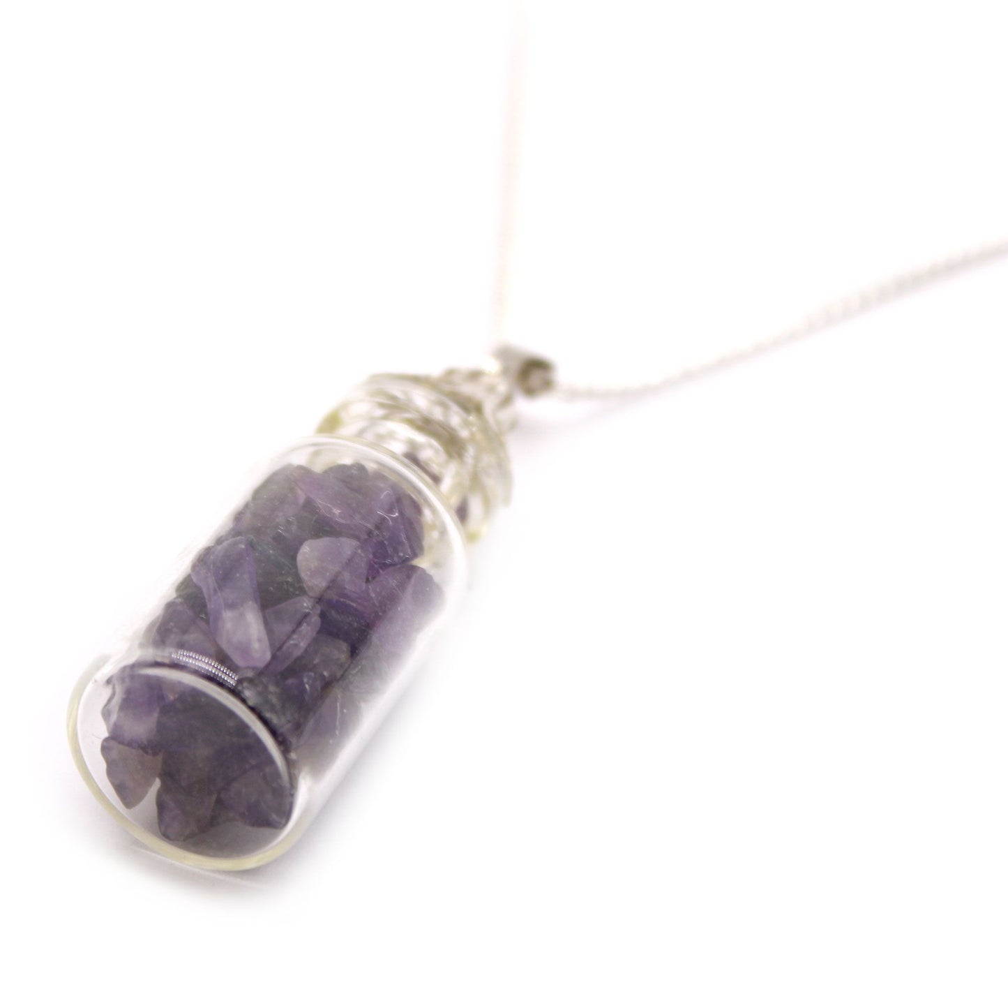 Bottled Gemstones Necklace – Amethyst | Calm, Clarity & Protection