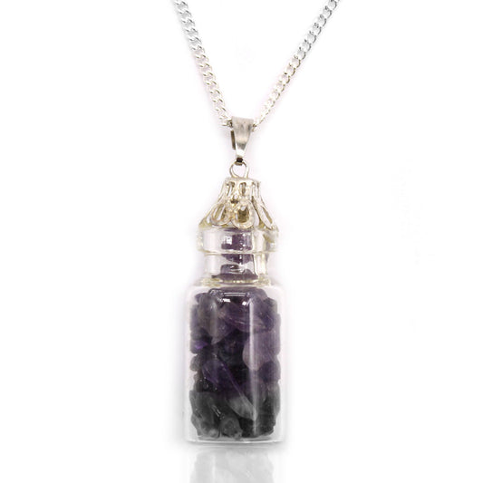Bottled Gemstones Necklace – Amethyst | Calm, Clarity & Protection