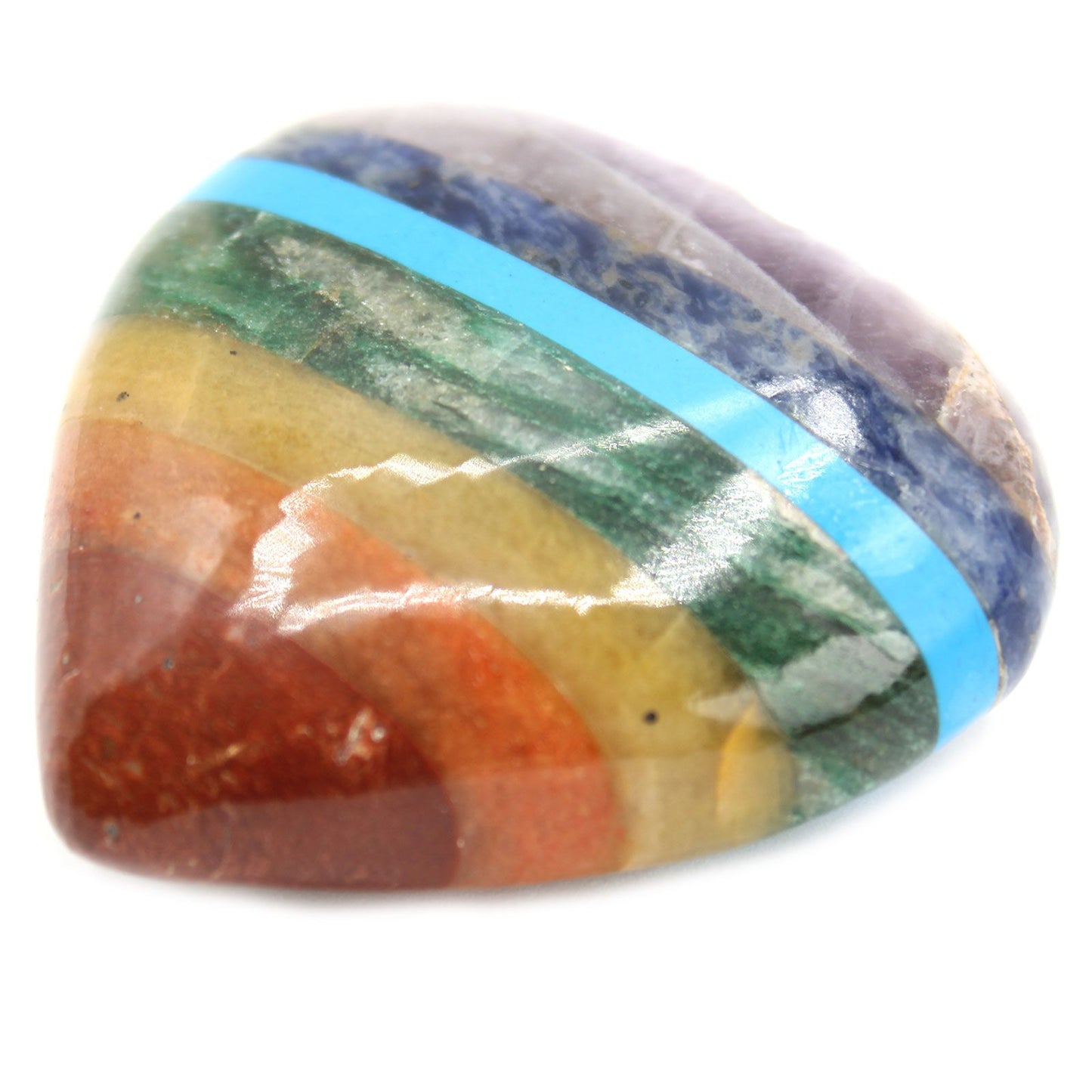 Chakra Heart Crystal – 45–60mm | Bonded Gemstone Heart for Balance & Energy