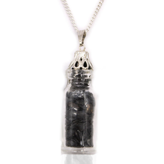 Bottled Gemstones Necklace – Black Onyx | Strength, Focus & Protection
