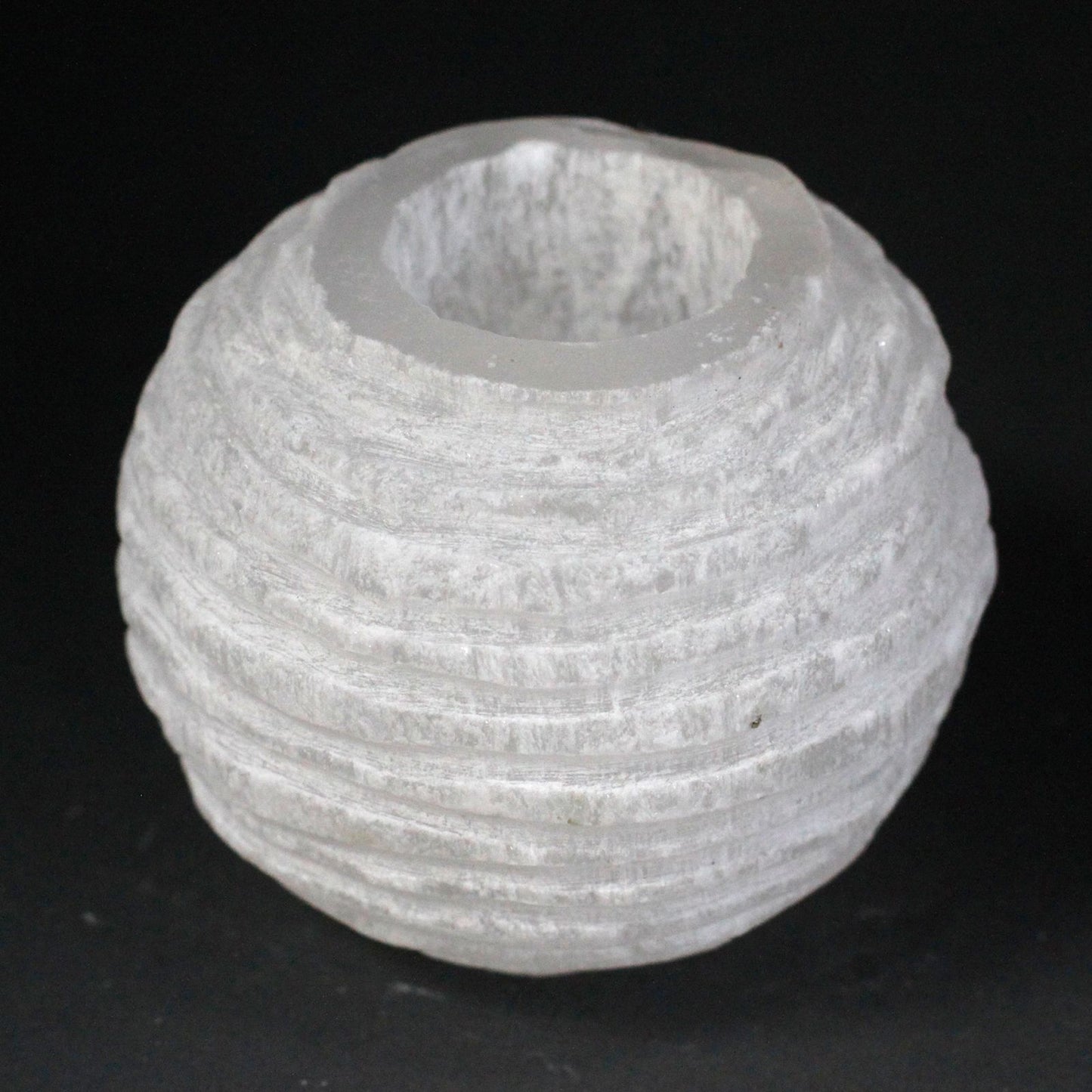 Selenite Snowball Candle Holder – 8cm | Cleansing • Calm • Clarity