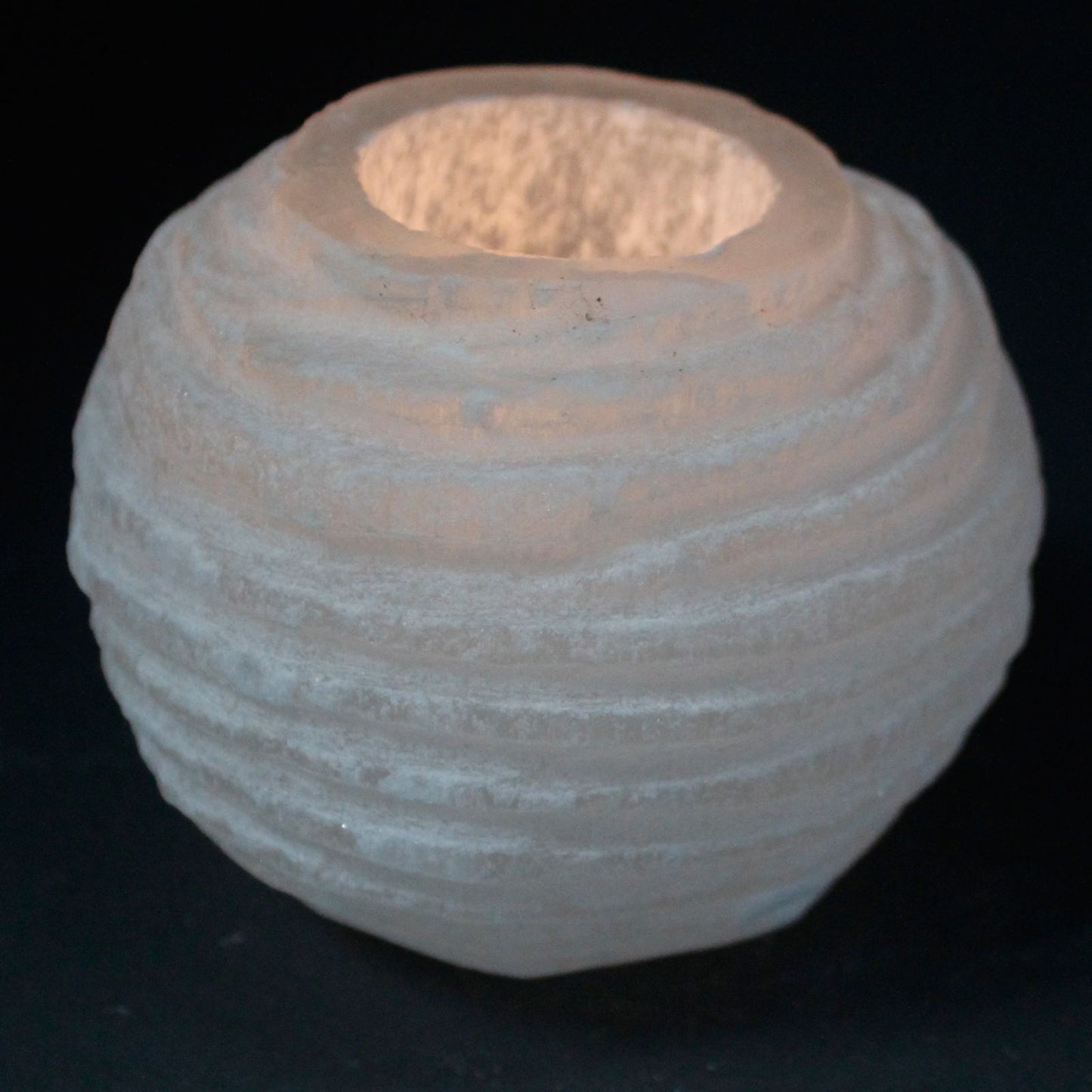 Selenite Snowball Candle Holder – 8cm | Cleansing • Calm • Clarity