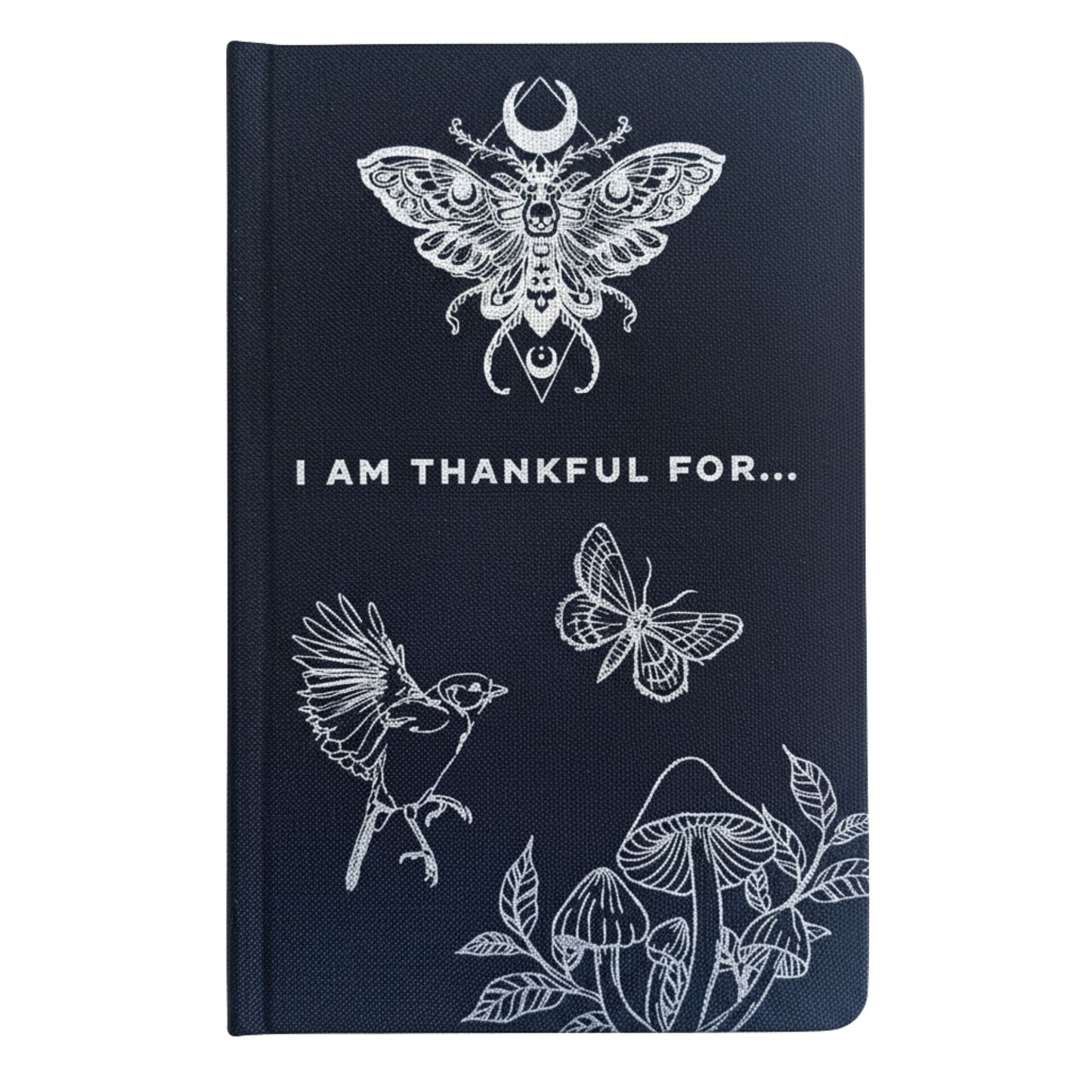 Black Gratitude Journal with Silver Lining - I am Thankful For (120 Pages)
