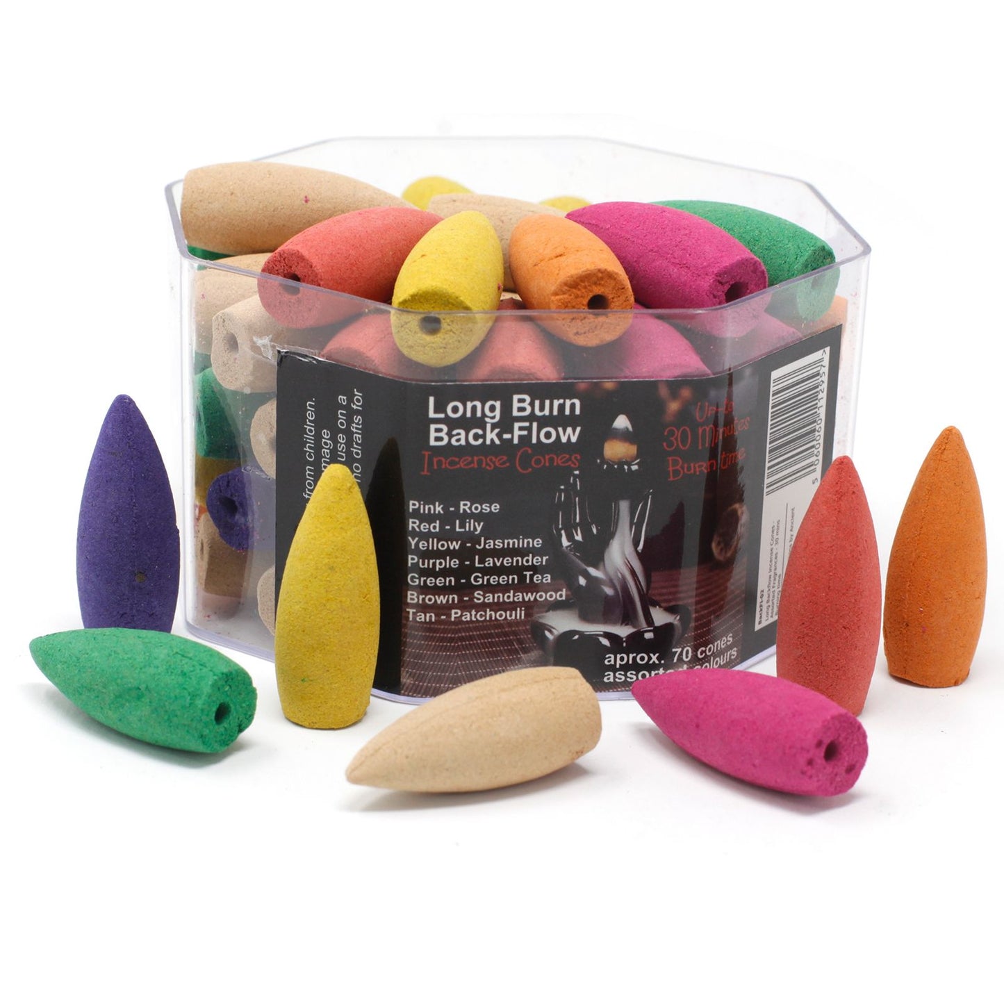 Long Backflow Incense Cones – Assorted Fragrances | 30-Minute Burn Time