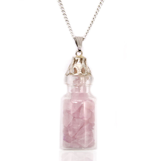 Bottled Gemstones Necklace – Rose Quartz | Love, Harmony & Self-Worth