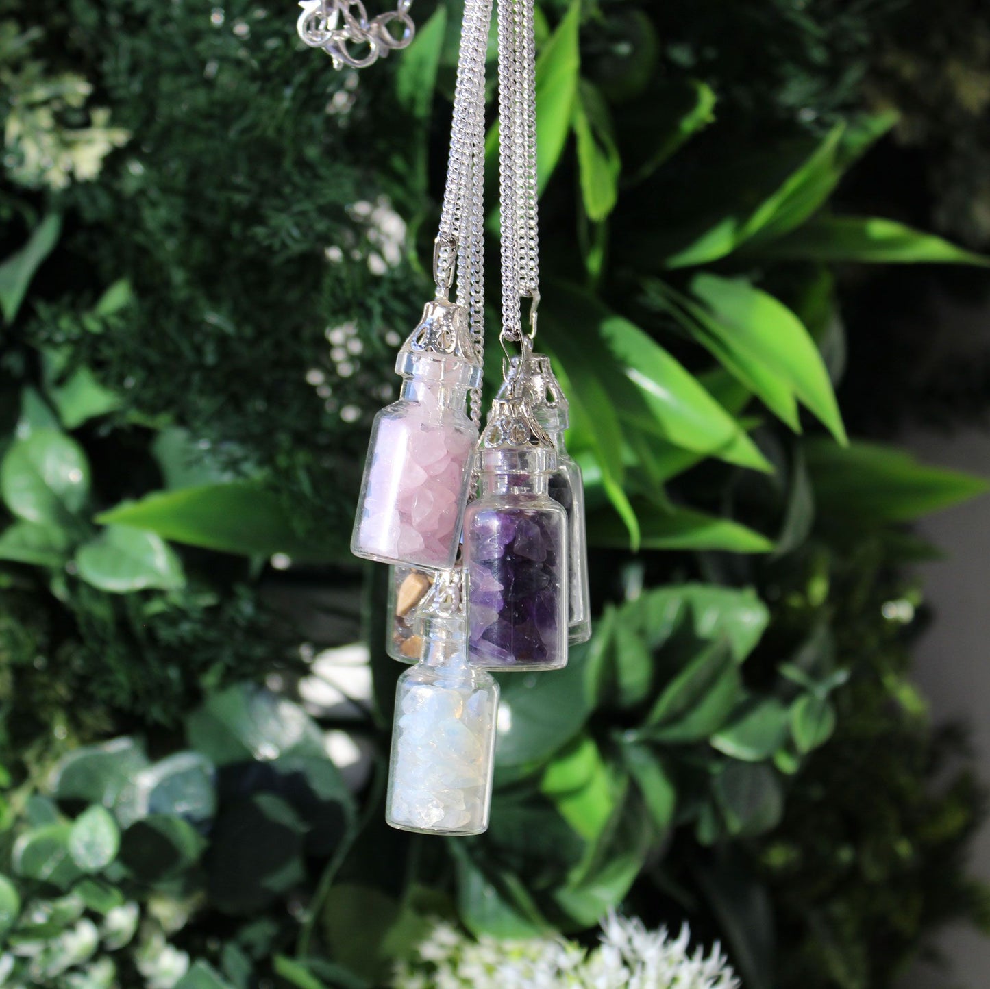 Bottled Gemstones Necklace – Amethyst | Calm, Clarity & Protection