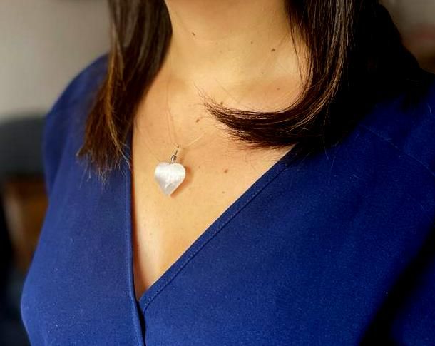 Selenite Heart Pendant | Cleansing, Clarity & Calm